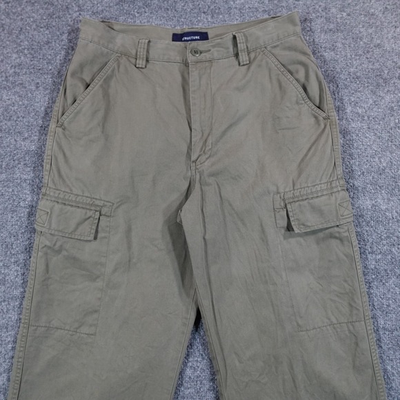 Vintage Structure Pants Men 32X32 Brown Cargos Baggy Y2K Cotton Wide Skate 14020 - Picture 1 of 11